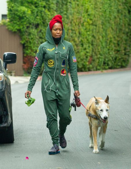 Regina King – Walks her dog in Los Angeles