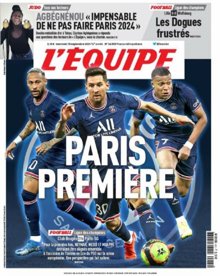Lionel Messi - L'equipe Magazine Cover [France] (15 September 2021)