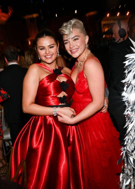 Selena Gomez and Florence Pugh - 81st Annual Golden Globe Awards - Arrivals (2024)