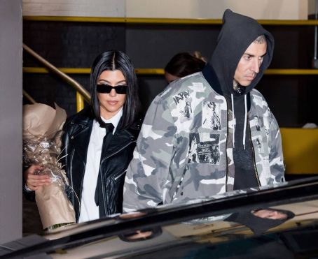 Kourtney Kardashian – With Travis Barker return to their hotel after in NYC