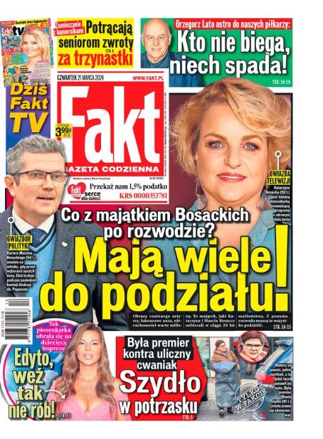 Edyta Górniak, Katarzyna Bosacka, Fakt Magazine 21 March 2024 Cover ...