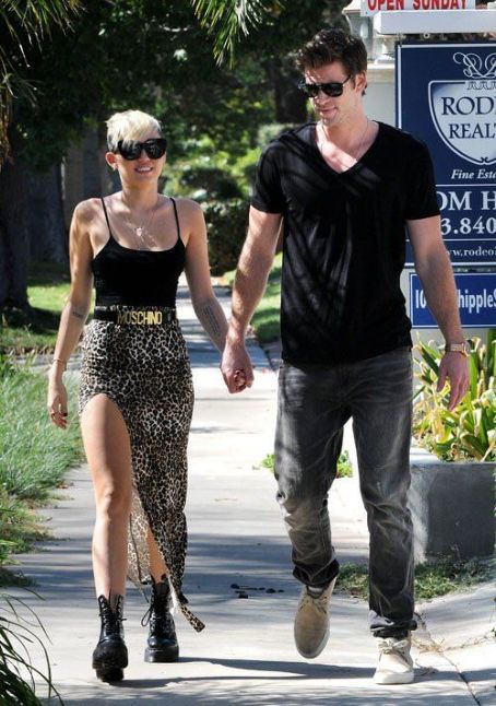 Miley Cyrus with Liam Hemsworth: out and about in Los Angles