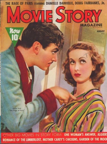Danielle Darrieux, Douglas Fairbanks, Movie Story Magazine August 1938 ...