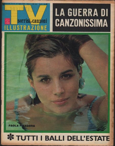 Paola Pitagora Tv Sorrisi E Canzoni Magazine 31 July 1966 Cover Photo Italy