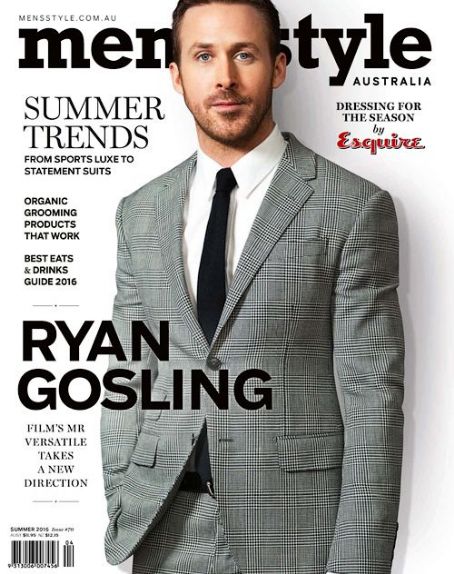Ryan Gosling, Men's Style Magazine July 2016 Cover Photo - Australia