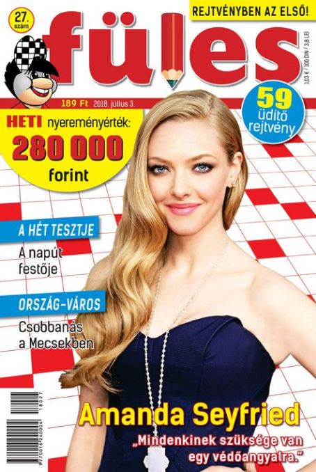 Amanda Seyfried, Fules Magazine 03 July 2018 Cover Photo - Hungary