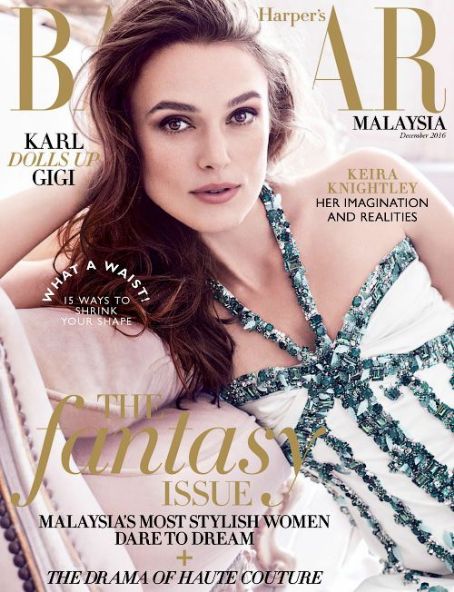 Keira Knightley, Harper's Bazaar Magazine December 2016 Cover Photo ...