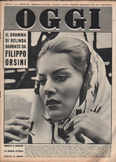 Belinda Lee, Oggi Magazine 02 June 1960 Cover Photo - Italy