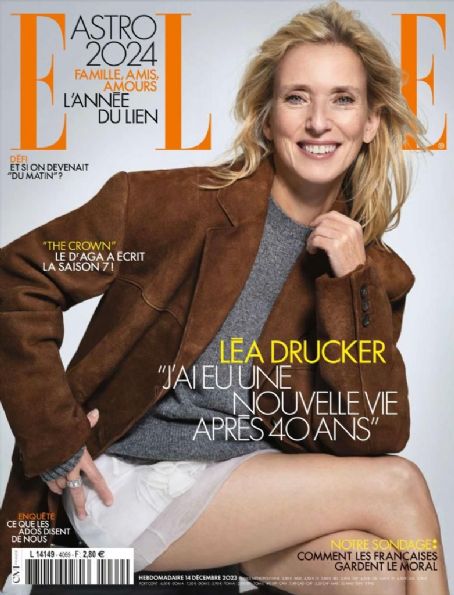 Léa Drucker, Elle Magazine 14 December 2023 Cover Photo - France