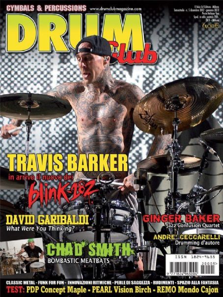 Travis Barker Drum Club Magazine Cover Italy December 2012