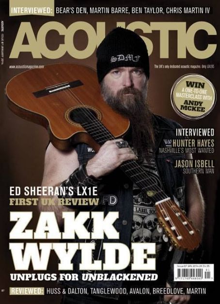 Zakk Wylde, Acoustic Magazine January 2014 Cover Photo - United Kingdom