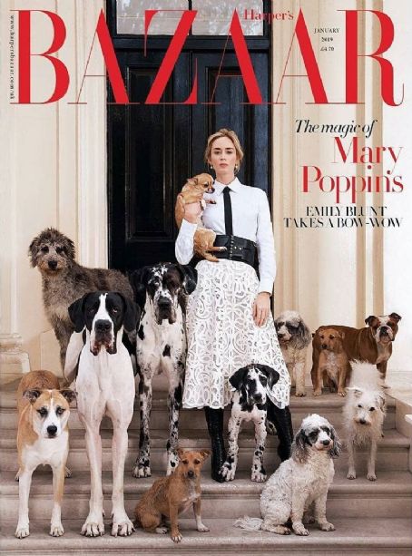 Emily Blunt Harper S Bazaar Magazine January 2019 Cover Photo United Kingdom