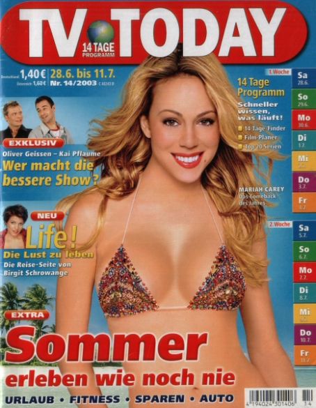 Mariah Carey Tv Today Magazine 28 June 2003 Cover Photo Germany 