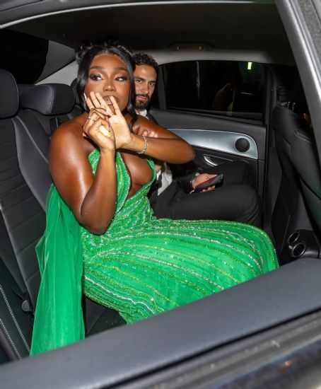 Whitney Adebayo – Spotted leaving the NTA’s in a green dress in London