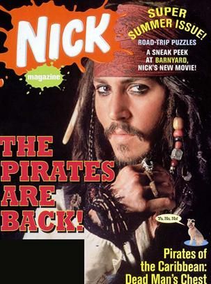 Johnny Depp, Nickelodeon Magazine 01 August 2006 Cover Photo - United ...