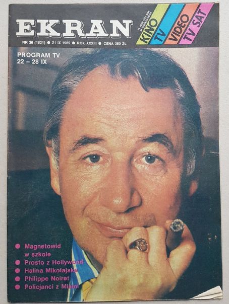 Philippe Noiret - Ekran Magazine Cover [Poland] (21 September 1989)