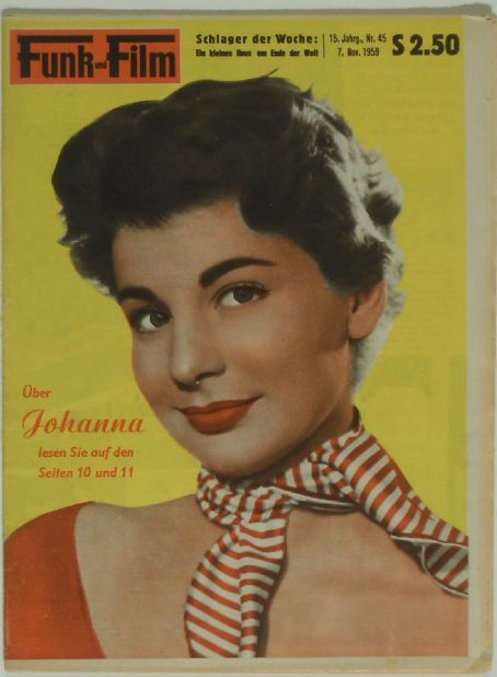 Johanna von Koczian - Funk und Film Magazine Cover [West Germany] (7 November 1959)