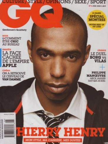 Thierry Henry, GQ Magazine June 2004 Cover Photo - France