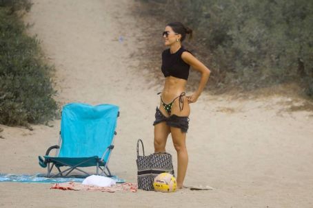Camila Coelho – In a black bikini with stars print in Santa Monica -  FamousFix.com post