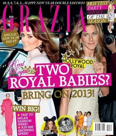 Jennifer Aniston, Catherine Duchess of Cambridge, Grazia Magazine 28