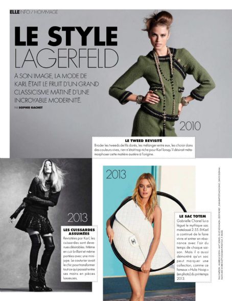 Karl Lagerfeld, Elle Magazine 22 February 2019 Cover Photo - France