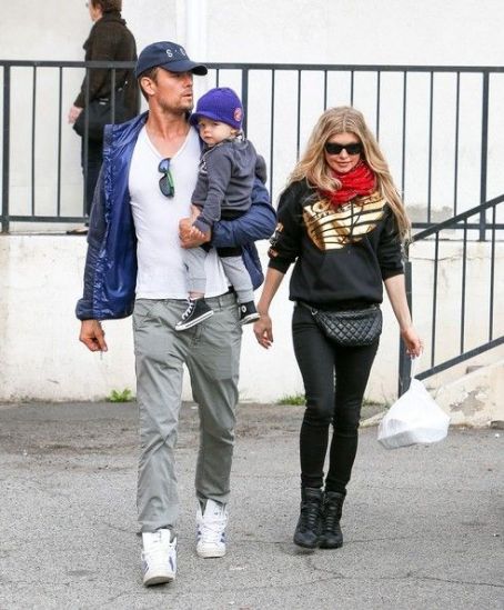 Fergie and Josh Duhamel with son Axl at Breakfast