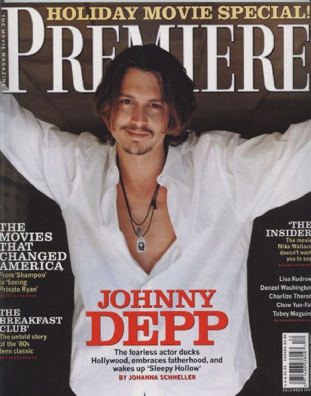 Johnny Depp, Premiere Magazine December 1999 Cover Photo - United States