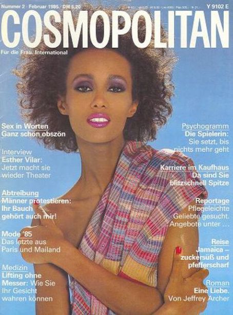Iman, Cosmopolitan Magazine February 1985 Cover Photo - Germany