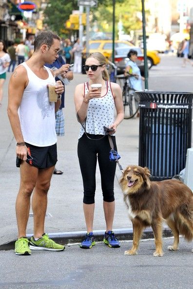 Amanda Seyfried: walks her dog Finn into Washington Square Park's