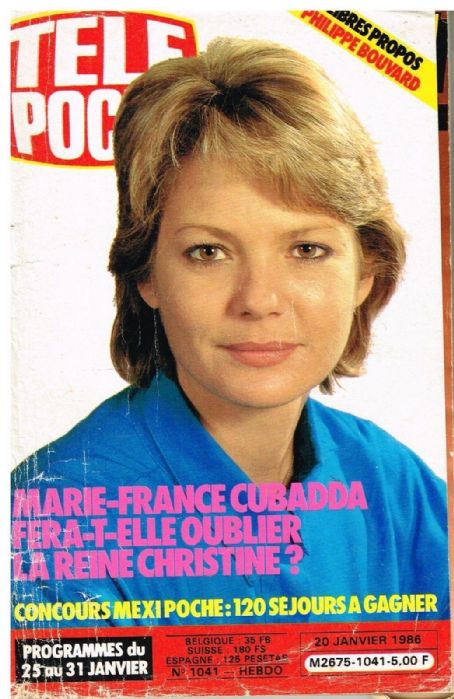 Marie-France Cubadda, Tele Poche Magazine 20 January 1986 Cover Photo ...