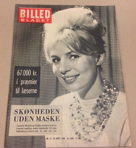 Annette Stroyberg, Billed Bladet Magazine 18 March 1960 Cover Photo ...