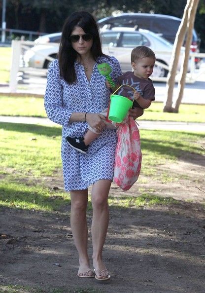 Selma Blair: takes her son Arthur and her new man to a park in Los Angeles