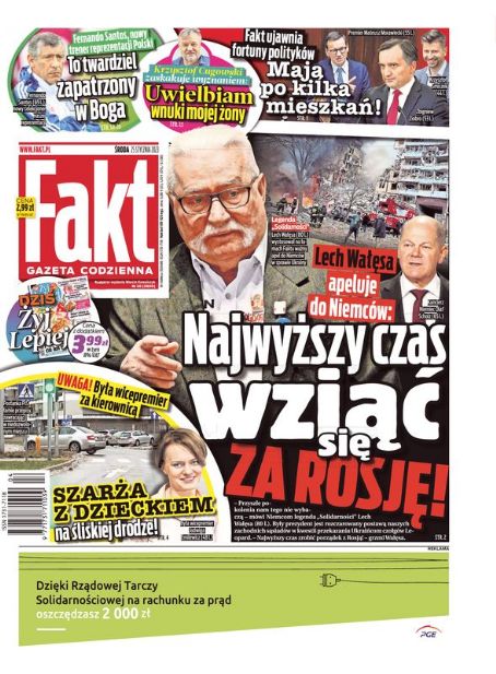 Lech Walesa - Fakt Magazine Cover [Poland] (25 January 2023)
