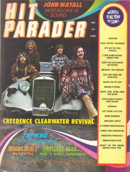 Creedence Clearwater Revival, John Mayall, Hit Parader Magazine June ...