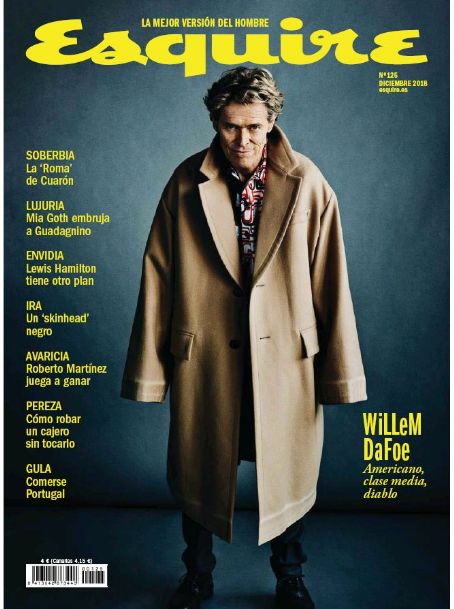 Willem Dafoe, Esquire Magazine December 2018 Cover Photo - Spain