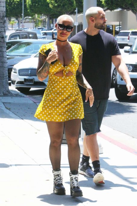 Amber Rose in Yellow Dress – Out in Beverly Hills