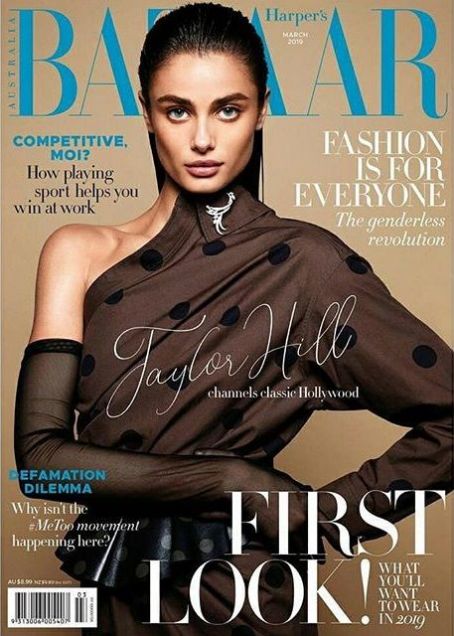 Taylor Hill, Harper's Bazaar Magazine March 2019 Cover Photo - Australia