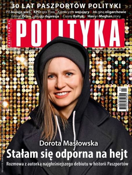 Dorota Masłowska, Polityka Magazine 18 January 2023 Cover Photo - Poland