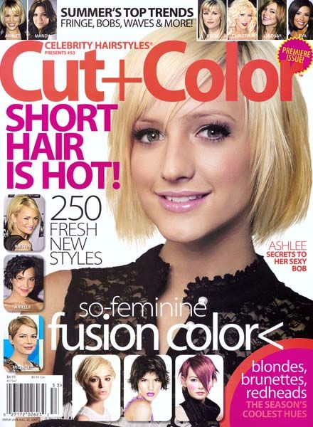 Ashlee Simpson - Celebrity Hairstyles Cut Color Magazine Cover [United States] (June 2007)