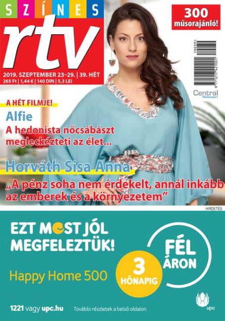 Anna Sisa Horváth Szines Rtv Magazine 23 September 2019 Cover Photo Hungary 