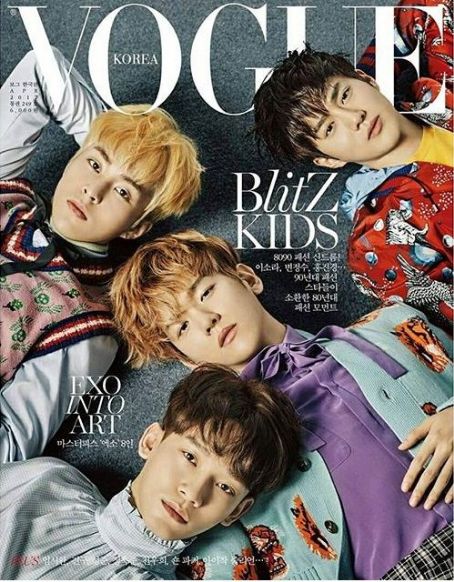 Exo (band) - Vogue Magazine Cover [South Korea] (April 2017)