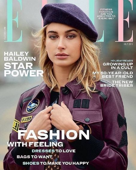 Hailey Bieber, Elle Magazine July 2017 Cover Photo - United Kingdom