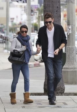 Cory Monteith and Lea Michele: have breakfast at the Swingers diner
