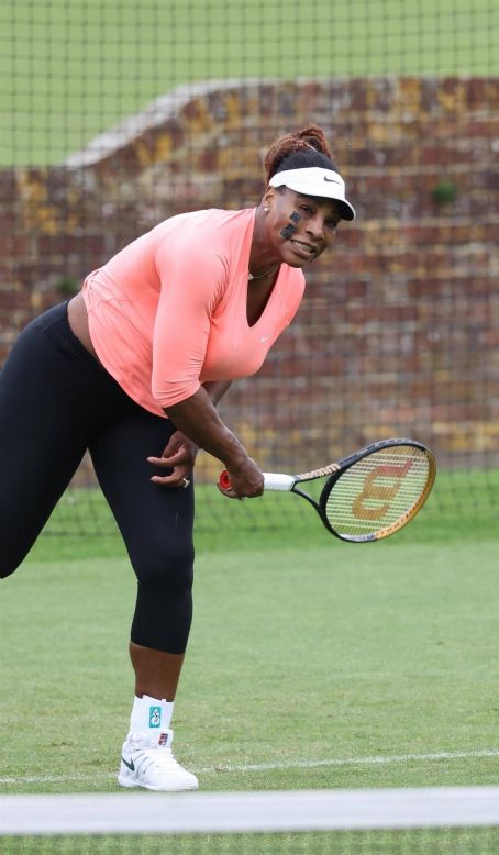 Serena Williams – Seen with Frances Tiafoe while practice tennis in Eastbourne