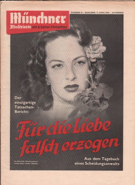 Yvonne Sanson Münchner Illustrierte Magazine 11 April 1953 Cover Photo Germany 