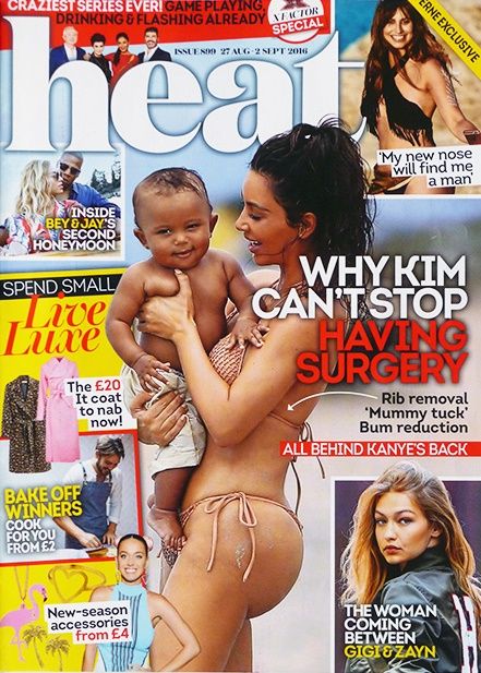 Kim Kardashian West - Heat Magazine Cover [United Kingdom] (27 August 2016)