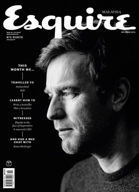 Ewan McGregor, Esquire Magazine December 2016 Cover Photo - Malaysia