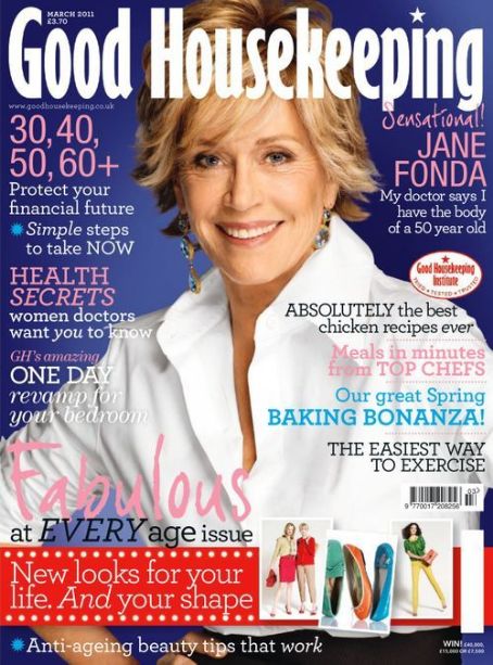 Jane Fonda Good Housekeeping Magazine March 2011 Cover Photo United