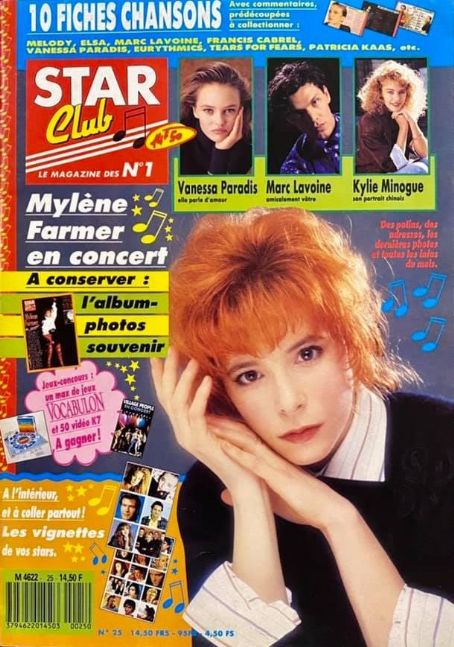 Mylène Farmer, Star Club Magazine December 1989 Cover Photo - France