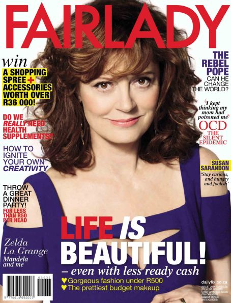 Susan Sarandon, Fair Lady Magazine August 2014 Cover Photo - South Africa